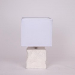 TABLE LAMP, WITH LINEN SHADE, CERAMIC, WHITE, 21x37cm 814-50009