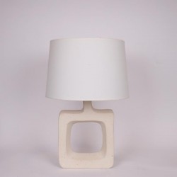 TABLE LAMP, WITH LINEN SHADE, CERAMIC, WHITE, 38x57cm 814-50010