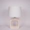 TABLE LAMP, WITH LINEN SHADE, CERAMIC, WHITE, 38x57cm 814-50010