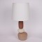 TABLE LAMP, WITH LINEN SHADE, CERAMIC, BROWN-WHITE, 30x59cm 814-50018