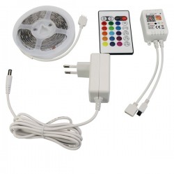 LED ЛЕНТА RGB 3М С КОНТРОЛЕР И ЗАХРАНВАНЕ