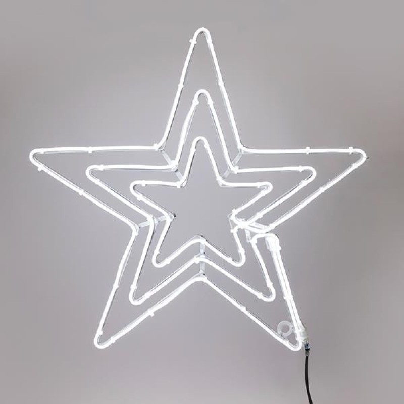 TRIPLE STAR, 5m NEON LED ROPE LIGHT, 2-WAY, WHITE LED, 60x60cm, IP44 600-23113
