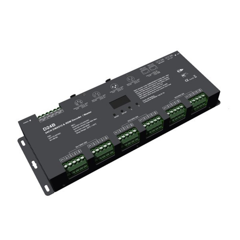 DMX512/RDM ДЕКОДЕР D24B RGBW 12-24VDC/24CH*4A DMX512/RDM ДЕКОДЕР D24B RGBW 12-24VDC/24CH*4A