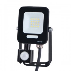 ПРОЖЕКТОР LED SMD С ДВИЖЕЩ СЕ ДЕТЕКТОР 10W ЧЕРЕН IP54 4000K