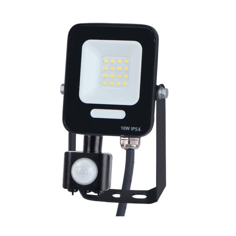 PROJECTOR LED SMD WITH ROTADED MOVEMENT DETECTOR 10W BLACK IP54 3000K PLUS 147-69062