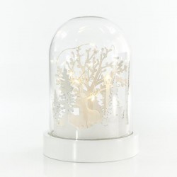 LIGHTED DOME, WITH DEER AND TREES, 10 LED, BATTERY OPERATED, 12,5x18,5cm 600-40277 LIGHTED DOME, WITH DEER AND TREES, 10 LED, BATTERY OPERATED, 12,5x18,5cm 600-40277