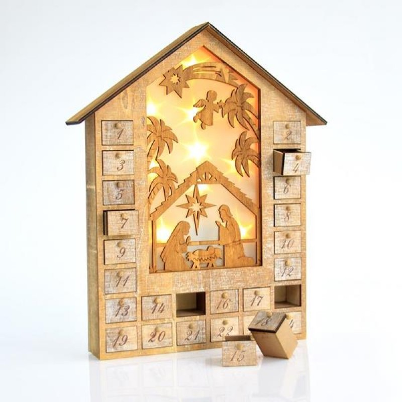 LIGHTED TABLE DECORATIVE MANGER, 10 LED, BATTERY OPERATED, 31,5x6x38,5cm 600-40576