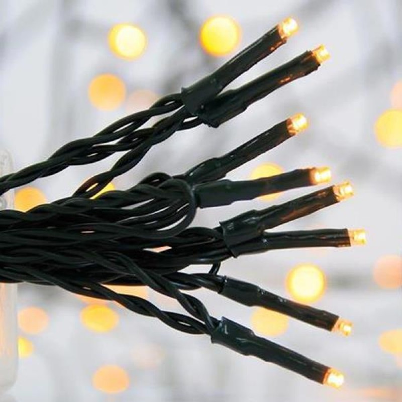 LINE, 320 LED 5mm, 31V, CONNECTOR TIL 3, WITH ADAPTOR, LEAD WIRE 300cm, GREEN WIRE, WARM WHITE LED, PER 5cm, IP44 601-11555