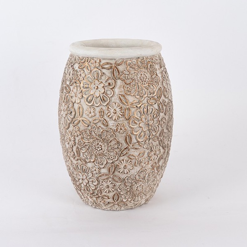 САКСИЯ POT BROWN - WHITE 20.5X20.5X28CM САКСИЯ POT BROWN - WHITE 20.5X20.5X28CM