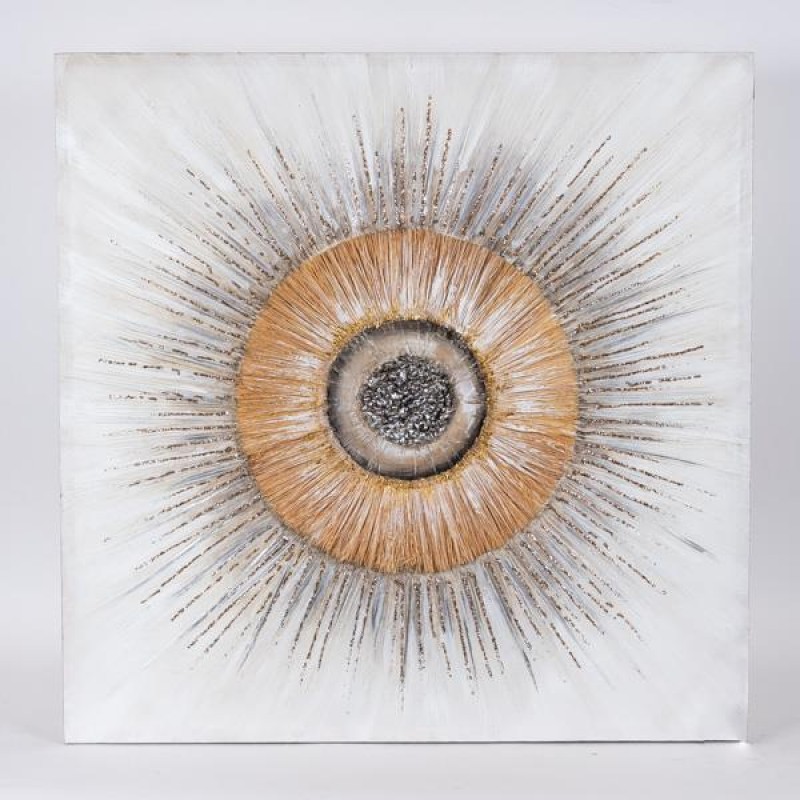 КАНВАС КАРТИНА ОКО ЧЕРНО-КАФЯВО 80X80X3CM
