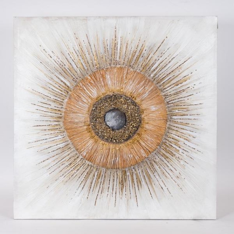 КАНВАС КАРТИНА ОКО БЯЛО - КАФЯВО 80X80X3CM