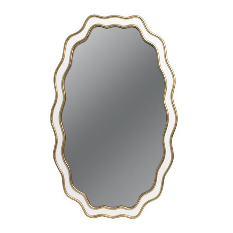 ОГЛЕДАЛО ДЪРВЕНО ЗЛАТИСТО - БЯЛО 50X80 СМ