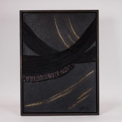 КАНВАС СТЕННО ПАНO С РЕЛИЕФ ЧЕРНО - ЗЛАТНО 60X4X80CM