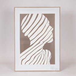 КАНВАС СТЕННА КАРТИНА С ФИГУРИ КАФЯВО - БЕЖОВО 50X3X70 СМ
