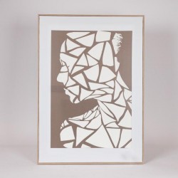 КАНВАС СТЕННА КАРТИНА С ФИГУРИ КАФЯВО - БЕЖОВО 50X3X70 СМ