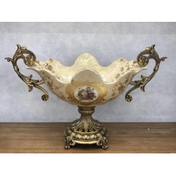 СЛАДКАРНИЦА КЕРАМИЧНА БЯЛА - ЗЛАТНА 52X26X34CM СЛАДКАРНИЦА КЕРАМИЧНА БЯЛА - ЗЛАТНА 52X26X34CM