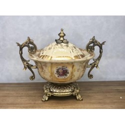 СЛАДКАРНИКА КЕРАМИЧЕН БЕЖОВ - ЗЛАТЕН 35X21X30CM СЛАДКАРНИКА КЕРАМИЧЕН БЕЖОВ - ЗЛАТЕН 35X21X30CM