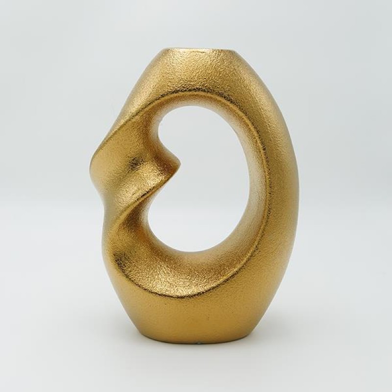 КЕРАМИЧНА ВАЗА ЗЛАТИСТА 21.5X11X29 СМ