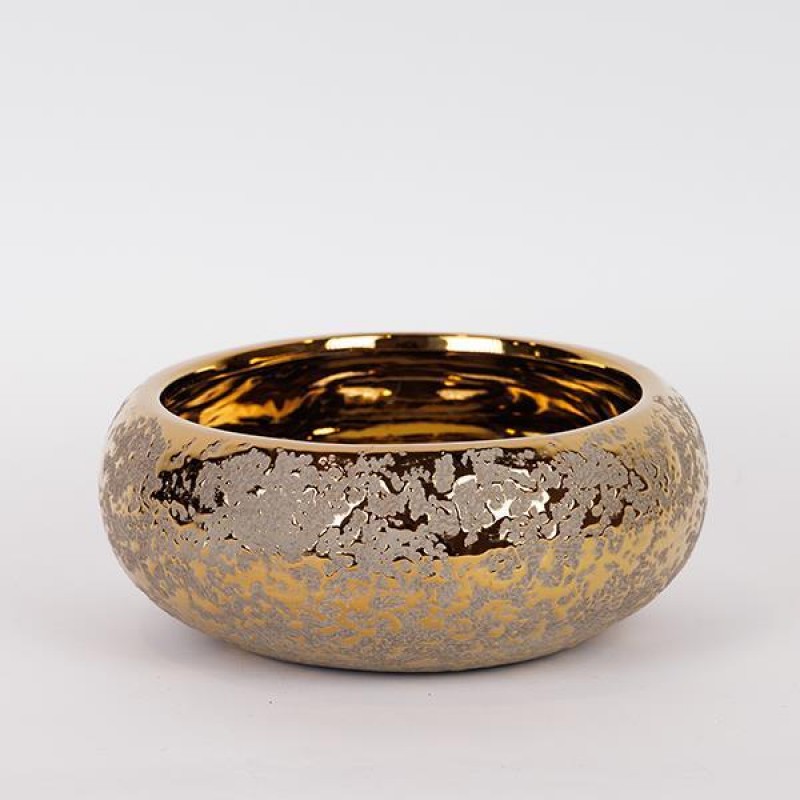 КЕРАМИЧНА ПОТ САКСИЯ ЗЛАТИСТА 22.5X22.5X9CM КЕРАМИЧНА ПОТ САКСИЯ ЗЛАТИСТА 22.5X22.5X9CM
