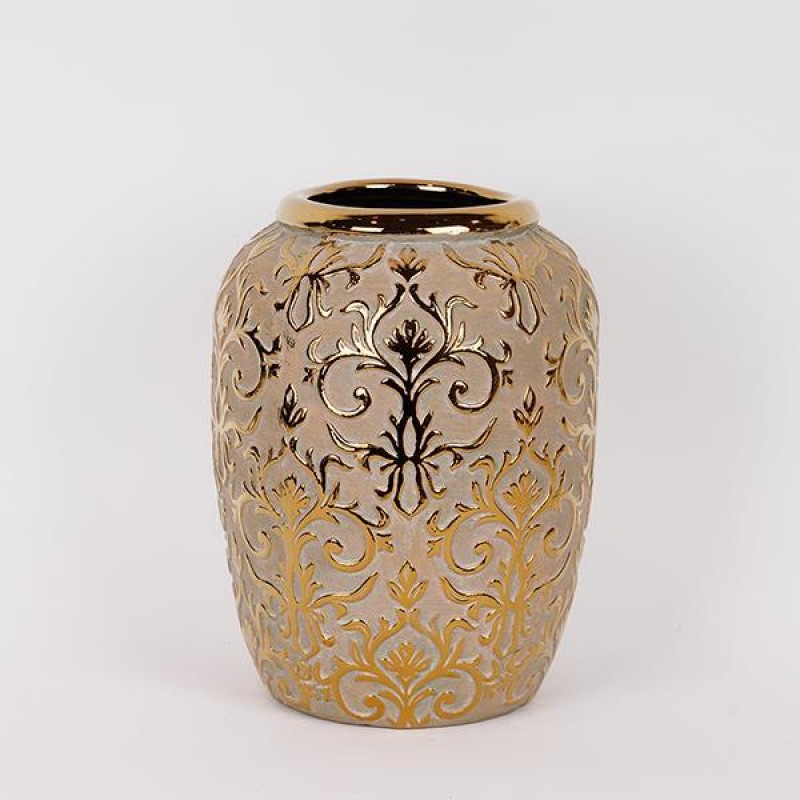 КЕРАМИЧНА ВАЗА ЗЛАТИСТА 19.5X19.5X25.5CM КЕРАМИЧНА ВАЗА ЗЛАТИСТА 19.5X19.5X25.5CM