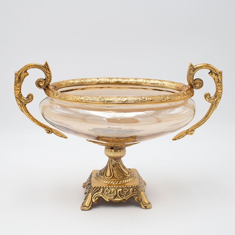 ПОСТАВКА ЗА ТОРТА, СТЪКЛО С МЕТАЛНИ АКЦЕНТИ, АНТИЧНО ЗЛАТО-КЕХЛИБАР, 31X14X22CM ПОСТАВКА ЗА ТОРТА, СТЪКЛО С МЕТАЛНИ АКЦЕНТИ, АНТИЧНО ЗЛАТО-КЕХЛИБАР, 31X14X22CM