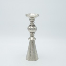 МЕТАЛЕН СВЕЩНИК СРЕБЪРЕН 8X8X26CM МЕТАЛЕН СВЕЩНИК СРЕБЪРЕН 8X8X26CM