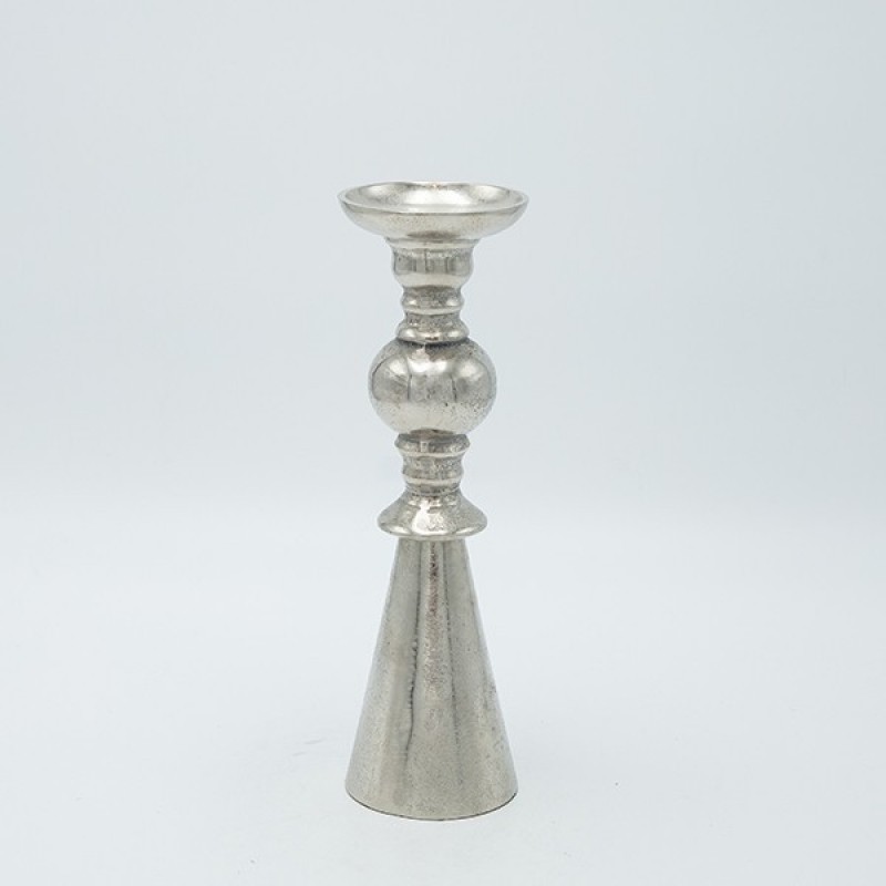 МЕТАЛЕН СВЕЩНИК СРЕБЪРЕН 8X8X26CM МЕТАЛЕН СВЕЩНИК СРЕБЪРЕН 8X8X26CM
