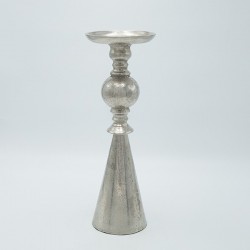 МЕТАЛЕН СВЕЩНИК СРЕБЪРЕН 13X13X34CM МЕТАЛЕН СВЕЩНИК СРЕБЪРЕН 13X13X34CM