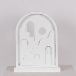 ДЕКОРАТИВНА ФИГУРА КЪЩА, ДЪРВО, БЯЛА