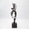 ДЕКОРАТИВНА ФИГУРА МЪЖ С КРИЛА СРЕБЪРНО-ЧЕРНА 9X6.5X39CM