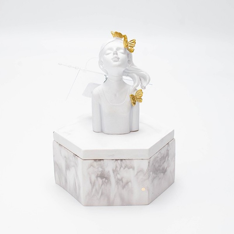 ДЕКОРАТИВНА КУТИЯ ПОЛИРЕСИН БЯЛА - ЗЛАТНА - МРАМОР 8X8X12CM ДЕКОРАТИВНА КУТИЯ ПОЛИРЕСИН БЯЛА - ЗЛАТНА - МРАМОР 8X8X12CM