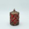 ЛАНТЕРНА МЕТАЛ - СТЪКЛО С БАТЕРИЯ ЗЛАТИСТ - ЧЕРВЕН 8.5X8.5X15CM