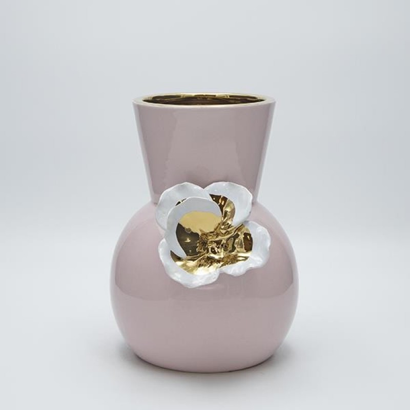 VASE CERAMIC PALE PINK  19x16x22cm 819-01440