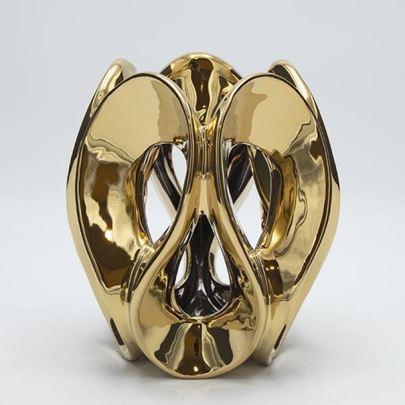 VASE CERAMIC GOLD  21x21x25cm 819-01442