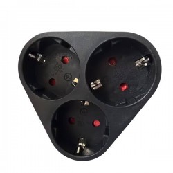 АДАПТОР SCHUKO КЪМ 3 SCHUKO ОВАЛЕН С ДЕТСКА ЗАЩИТА ЧЕРЕН АДАПТОР SCHUKO КЪМ 3 SCHUKO ОВАЛЕН С ДЕТСКА ЗАЩИТА ЧЕРЕН