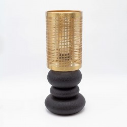 TABLE LAMP METAL GOLD - BLACK 16x16x40cm 814-40004
