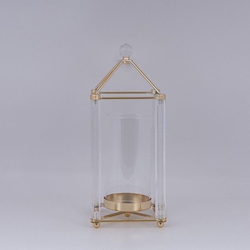 LANTERN METAL GOLD 15x34cm 819-01038