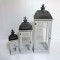 S/3 LANTERNS WOODEN WHITE METAL 35x35x95cm 819-01437