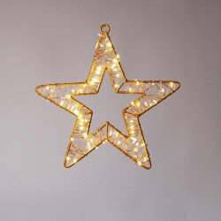 LIGHTED STAR 23cm, 80 MINI LED, 4,5V ADAPTOR, BRONZE METAL FRAME, BRONZE COPPER WIRE, 70 WARM WHITE & 10 WARM WHITE FLASH MINI LED, LEAD WIRE 5m, IP44 600-22552 LIGHTED STAR 23cm, 80 MINI LED, 4,5V ADAPTOR, BRONZE METAL FRAME, BRONZE COPPER WIRE, 70 WARM WHITE & 10 WARM WHITE FLASH MINI LED, LEAD WIRE 5m, IP44 600-22552
