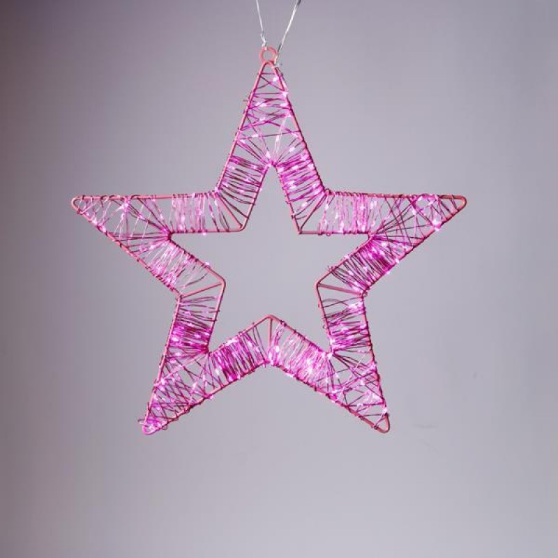 СВЕТЕЩА ЗВЕЗДА 35 СМ, 200 LED, РОЗОВО
