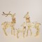 LIGHTED GOLD REINDEER 62/100/102cm, 3 DESIGNS, 200/480/480 MINI LED, 31V ADAPTOR, TIMER, SILVER COPPER WIRE, GOLD METAL FRAME, WARM WHITE LED, LEAD WIRE 5m, IP44 600-22574