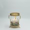 METAL LANTERN WITH GOLD DETAILS AND CANDLE, 15x18cm 600-47317