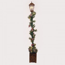 COLUMN WITH CHRISTMAS GARLAND, ILLUMINATED, WITH ADAPTOR, 210cm 600-47923 COLUMN WITH CHRISTMAS GARLAND, ILLUMINATED, WITH ADAPTOR, 210cm 600-47923