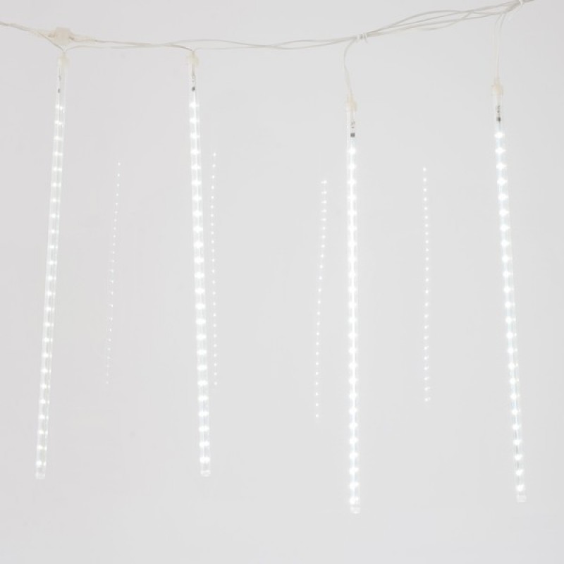 CURTAIN, 240 LED, 5V ADAPTOR, 5 SNOWDROPS 50cm, 4 CONNECTORS UNTIL 3 SET, WHITE LED, LEAD WIRE 5m, IP44 600-02320