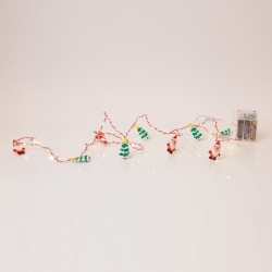 СВЕТЛИННА ЛИНИЯ С 20 МИНИ LED ДЯДО КОЛЕДА И ЕЛХА