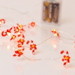 20 МИНИ LED СВЕТЛИНИ БОНБОН С ЧЕРВЕНА ПАНДЕЛКА