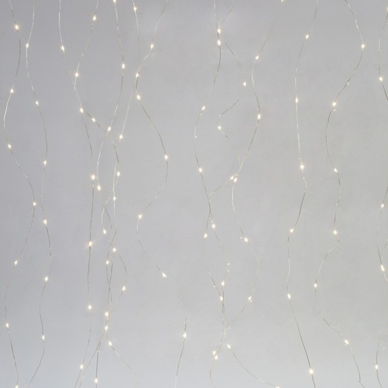 СВЕТЛИННА ЗАВЕСА С 400 LED, ТОПЛО БЯЛА СВЕТЛИНА