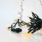 LINE, 100 LED 5mm WITH CUPS, 230V, 3 CONNECTORS UNTIL 9 SET, GREEN RUBBER WIRE, WARM WHITE + 10 WHITE FLASH LED, PER 10cm, IP65(NO PLUG, NO LEAD WIRE) 600-09266