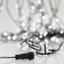 LINE, 180 LED 3mm, 2 CONNECTORS UNTIL 6 SET, GREEN PVC WIRE, WHITE LED, PER 7,5cm, (NO ADAPTOR, NO LEAD WIRE), IP44 600-19600