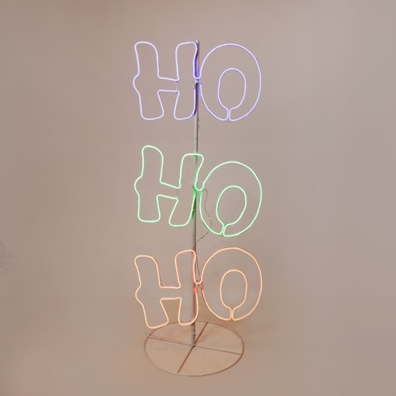 HO-HO-HO 120x50cm, 8,5m NEON LED ROPELIGHT, GREEN, RED & BLUE, 2-WAY, LEAD WIRE 5m, IP44 600-23122